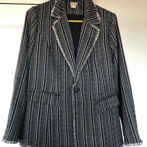 Chico’s Black and Silver Blazer - like NEW. Size 12-14.